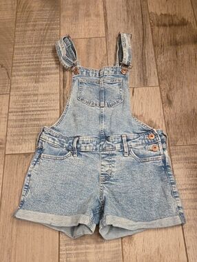 Abercrombie Light Wash Denim Short Overalls